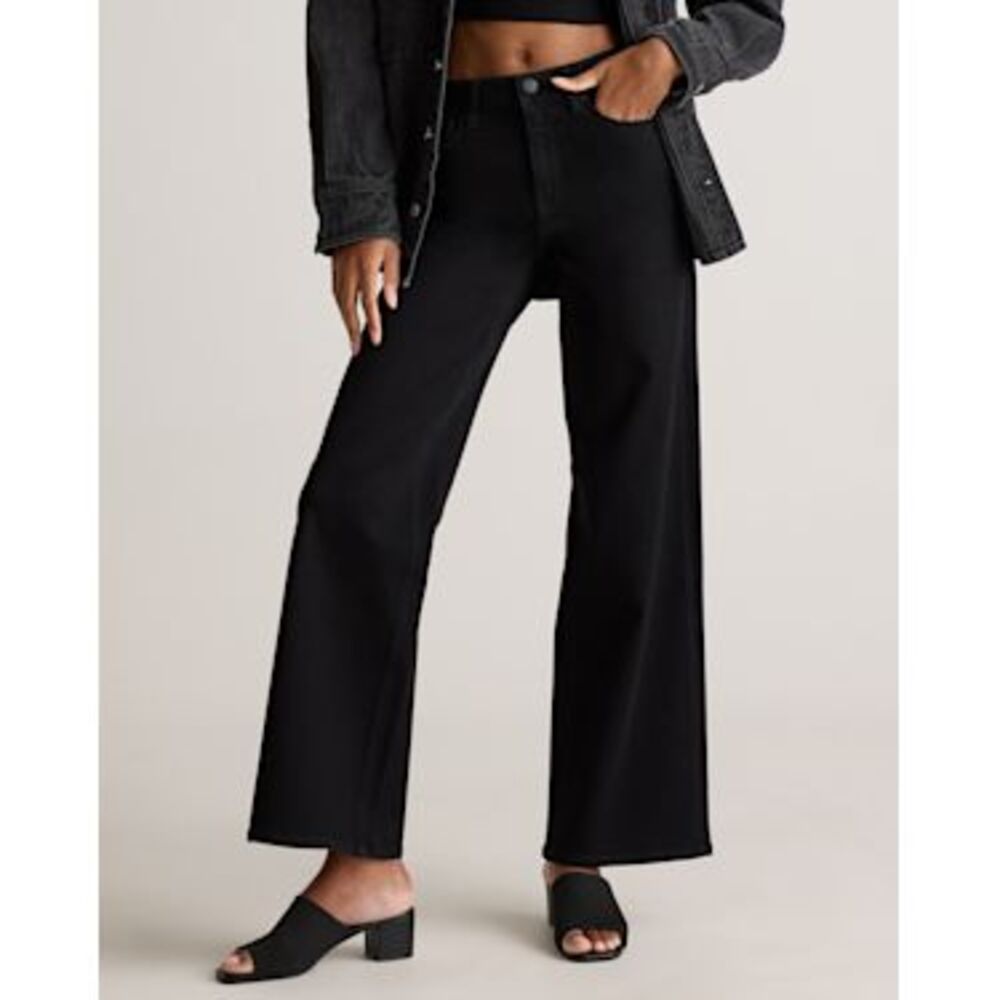 Quince Women’s Bella Stretch Wide Leg Jeans - Black - Size 29 NWT